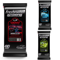 Freshmaker AutoWipes – Chusteczki do Czyszczenia Kokpitu, Efekt Połysku (40 szt.)