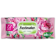 Freshmaker Chusteczki Nawilżane Oczyszczające – 72 szt., Zapach Różany