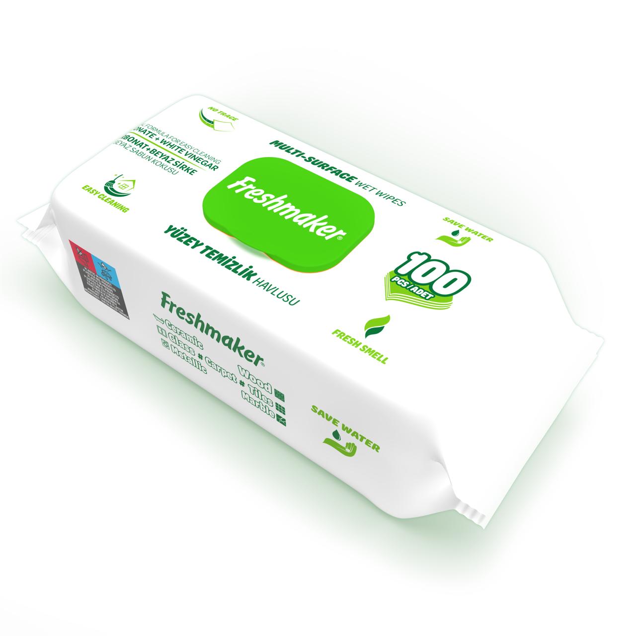 Chusteczki nawilżające czyszące do powierzchni - Green