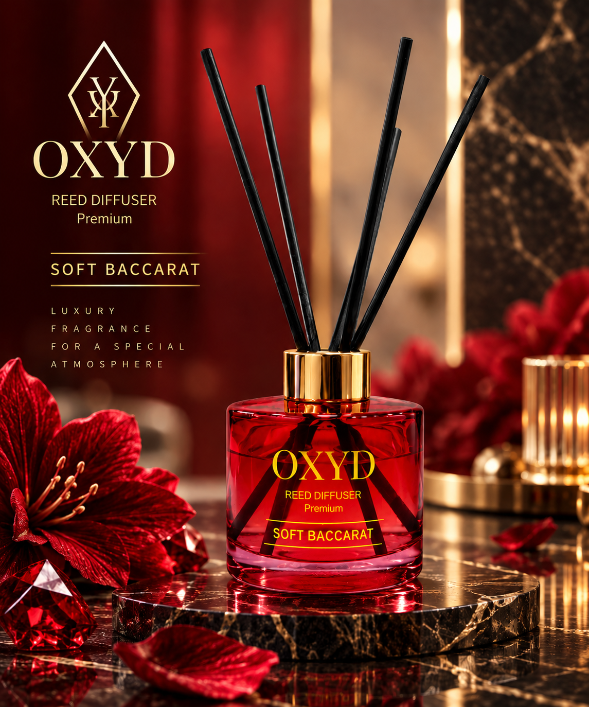 Zapach domowy - Dyfuzor z patyczkami - Soft Baccarat - 120ml