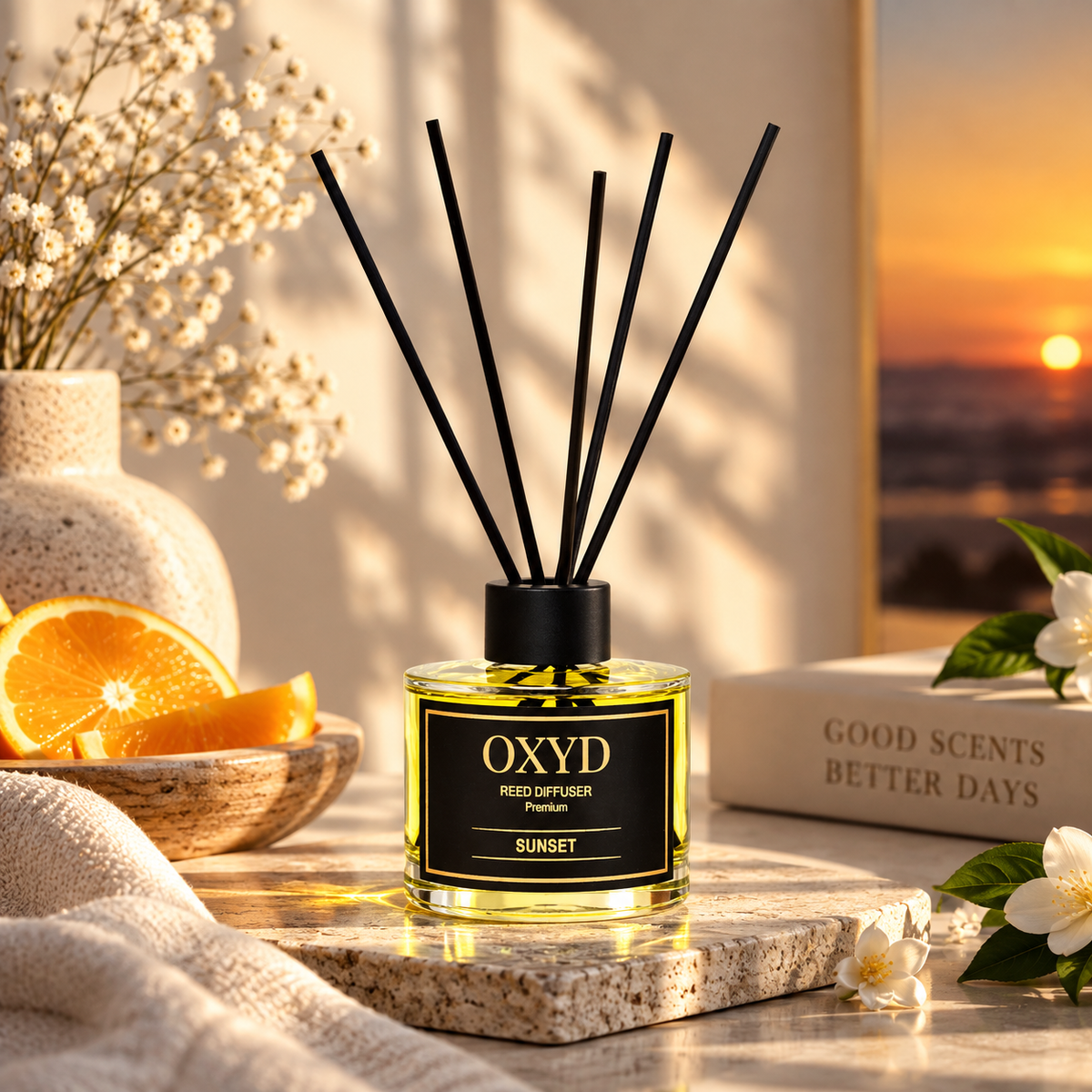 Dyfuzor zapachowy z patyczkami - Sunset - 120 ml - Zapach domowy